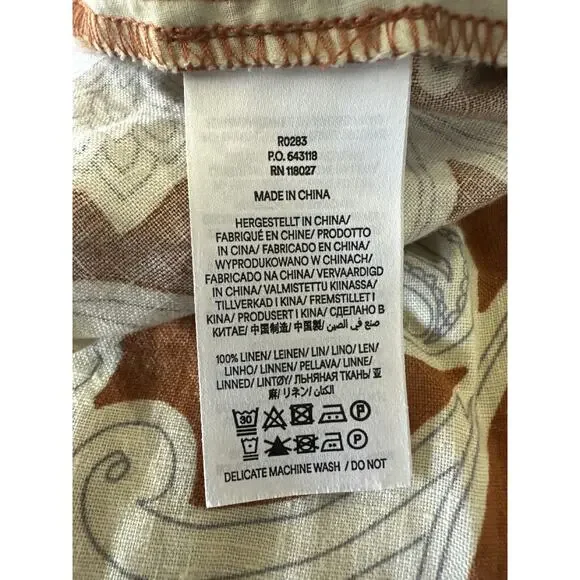 Boden Linen Shirred Waist Shorts Smocked Pull On Vine Coastal US Plus Size 16 18 - Picture 6 of 11